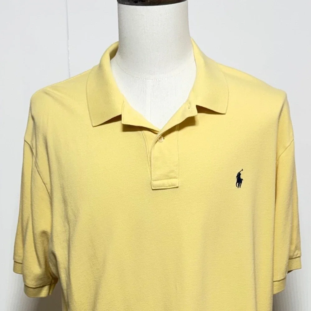 Polo Ralph Lauren Polo Shirt Mens XXL Yellow Short Sleeve Golf Preppy